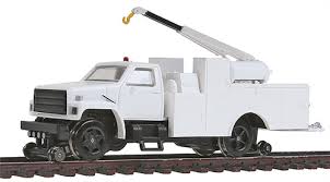 16901 Locomotive Vehicule pick-up motorisé Neutre maintenance avec grue HO 1/87 